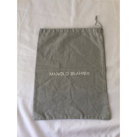 Manolo Blahnik Dust Bag Storage Cover Drawstring Gray 13.5" x 10.5" - Picture 1 of 5
